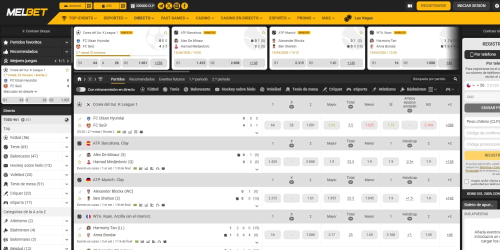 MelBet en vivo